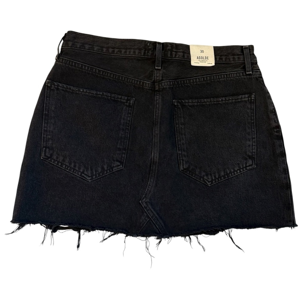 Agolde Quinn High Rise Mini Skirt Black Rock 30 NWT